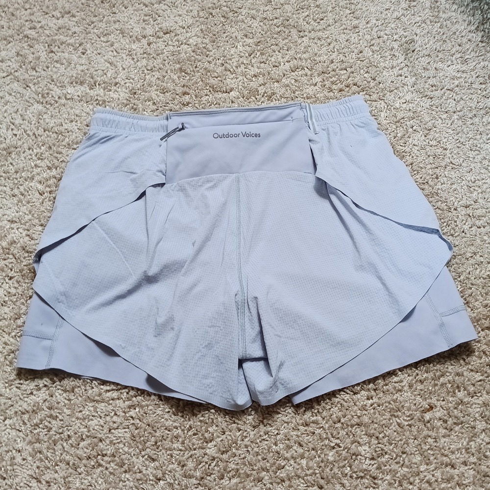 Outdoor Voices Relay Shorts Womens Medium Blue Good 2-in-1 Running Athletic - Picture 2 of 7